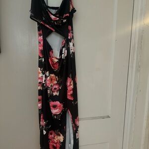 Floral Black Maxi Dress